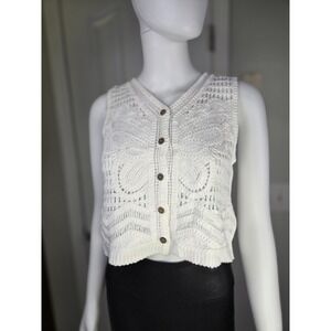 Wayan‎ crochet sweater crop top Boho Minimalist Cottagecore Butterfly small s